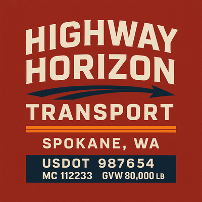 Trucking, Logistics, Transport Inspired Truck Door Lettering Decal Sticker Signs For Style & Compliance With USDOT, MC, GVW Or Any Regulation Number Lines (Set of 2)