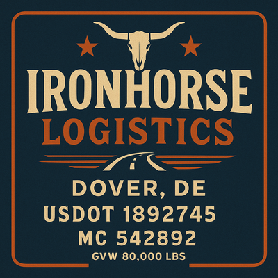 Trucking, Logistics, Transport Inspired Truck Door Lettering Decal Sticker Signs For Style & Compliance With USDOT, MC, GVW Or Any Regulation Number Lines (Set of 2)