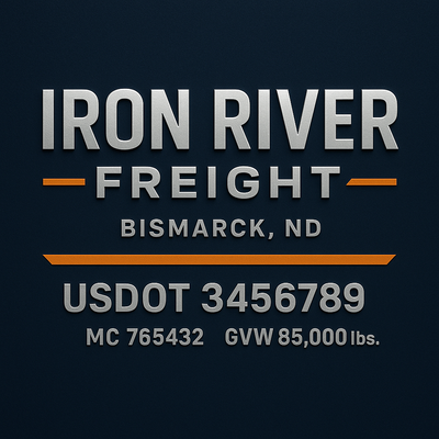 Trucking, Logistics, Transport Inspired Truck Door Lettering Decal Sticker Signs For Style & Compliance With USDOT, MC, GVW Or Any Regulation Number Lines (Set of 2)