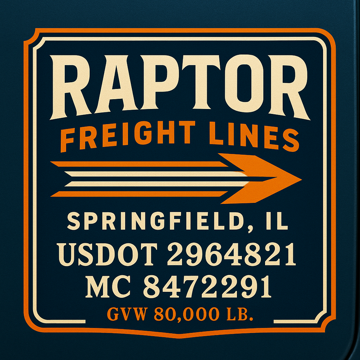 Trucking, Logistics, Transport Inspired Truck Door Lettering Decal Sticker Signs For Style & Compliance With USDOT, MC, GVW Or Any Regulation Number Lines (Set of 2)