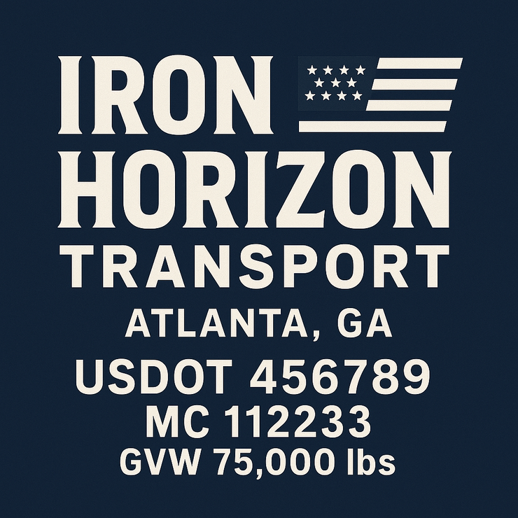 Trucking, Logistics, Transport Inspired Truck Door Lettering Decal Sticker Signs For Style & Compliance With USDOT, MC, GVW Or Any Regulation Number Lines (Set of 2)