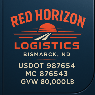 Trucking, Logistics, Transport Inspired Truck Door Lettering Decal Sticker Signs For Style & Compliance With USDOT, MC, GVW Or Any Regulation Number Lines (Set of 2)