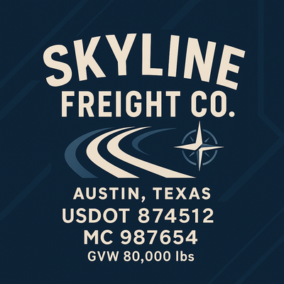 Trucking, Logistics, Transport Inspired Truck Door Lettering Decal Sticker Signs For Style & Compliance With USDOT, MC, GVW Or Any Regulation Number Lines (Set of 2)