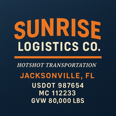 Trucking, Logistics, Transport Inspired Truck Door Lettering Decal Sticker Signs For Style & Compliance With USDOT, MC, GVW Or Any Regulation Number Lines (Set of 2)