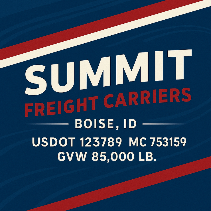 Trucking, Logistics, Transport Inspired Truck Door Lettering Decal Sticker Signs For Style & Compliance With USDOT, MC, GVW Or Any Regulation Number Lines (Set of 2)