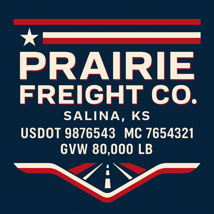Trucking, Logistics, Transport Inspired Truck Door Lettering Decal Sticker Signs For Style & Compliance With USDOT, MC, GVW Or Any Regulation Number Lines (Set of 2)