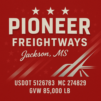 Trucking, Logistics, Transport Inspired Truck Door Lettering Decal Sticker Signs For Style & Compliance With USDOT, MC, GVW Or Any Regulation Number Lines (Set of 2)