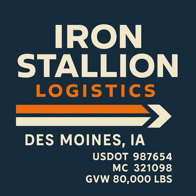 Trucking, Logistics, Transport Inspired Truck Door Lettering Decal Sticker Signs For Style & Compliance With USDOT, MC, GVW Or Any Regulation Number Lines (Set of 2)