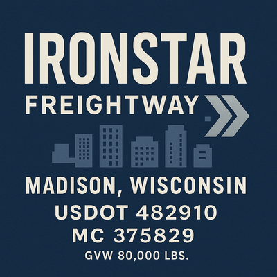 Trucking, Logistics, Transport Inspired Truck Door Lettering Decal Sticker Signs For Style & Compliance With USDOT, MC, GVW Or Any Regulation Number Lines (Set of 2)