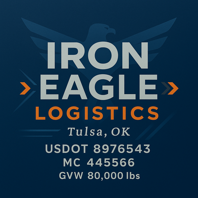 Trucking, Logistics, Transport Inspired Truck Door Lettering Decal Sticker Signs For Style & Compliance With USDOT, MC, GVW Or Any Regulation Number Lines (Set of 2)