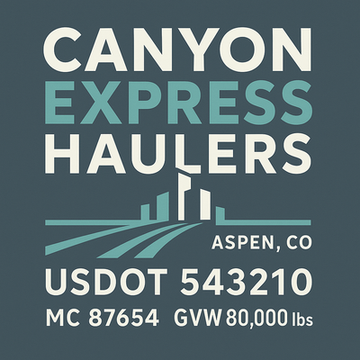 Trucking, Logistics, Transport Inspired Truck Door Lettering Decal Sticker Signs For Style & Compliance With USDOT, MC, GVW Or Any Regulation Number Lines (Set of 2)