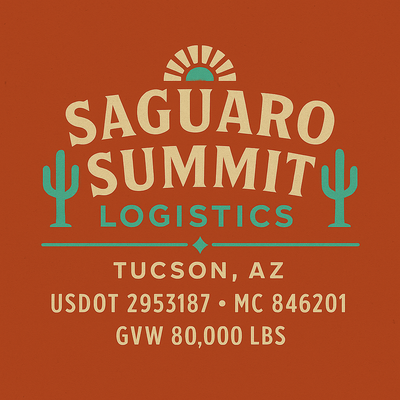 Trucking, Logistics, Transport Inspired Truck Door Lettering Decal Sticker Signs For Style & Compliance With USDOT, MC, GVW Or Any Regulation Number Lines (Set of 2)