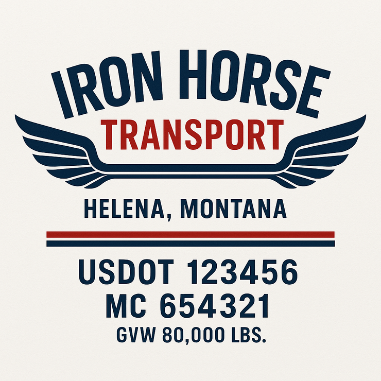 Trucking, Logistics, Transport Inspired Truck Door Lettering Decal Sticker Signs For Style & Compliance With USDOT, MC, GVW Or Any Regulation Number Lines (Set of 2)