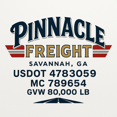 Trucking, Logistics, Transport Inspired Truck Door Lettering Decal Sticker Signs For Style & Compliance With USDOT, MC, GVW Or Any Regulation Number Lines (Set of 2)