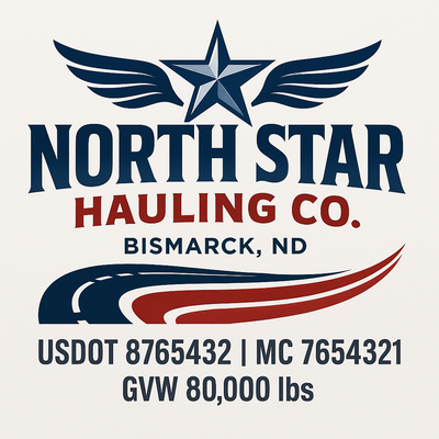 Trucking, Logistics, Transport Inspired Truck Door Lettering Decal Sticker Signs For Style & Compliance With USDOT, MC, GVW Or Any Regulation Number Lines (Set of 2)