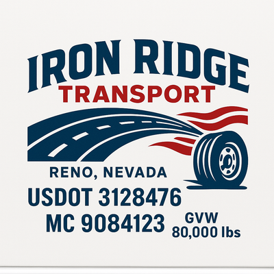 Trucking, Logistics, Transport Inspired Truck Door Lettering Decal Sticker Signs For Style & Compliance With USDOT, MC, GVW Or Any Regulation Number Lines (Set of 2)