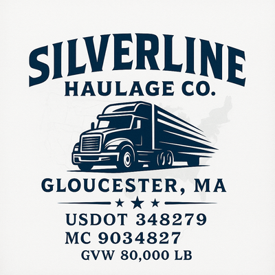 Trucking, Logistics, Transport Inspired Truck Door Lettering Decal Sticker Signs For Style & Compliance With USDOT, MC, GVW Or Any Regulation Number Lines (Set of 2)