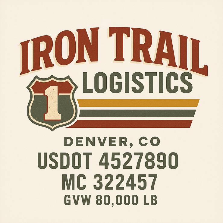 Trucking, Logistics, Transport Inspired Truck Door Lettering Decal Sticker Signs For Style & Compliance With USDOT, MC, GVW Or Any Regulation Number Lines (Set of 2)