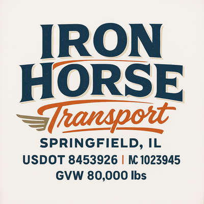 Trucking, Logistics, Transport Inspired Truck Door Lettering Decal Sticker Signs For Style & Compliance With USDOT, MC, GVW Or Any Regulation Number Lines (Set of 2)