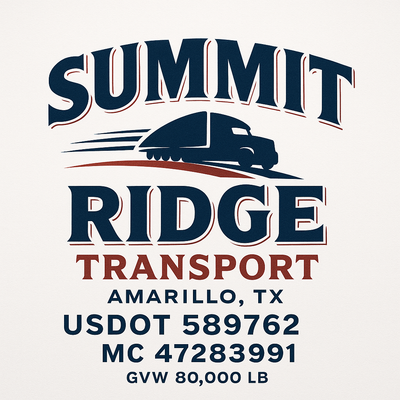 Trucking, Logistics, Transport Inspired Truck Door Lettering Decal Sticker Signs For Style & Compliance With USDOT, MC, GVW Or Any Regulation Number Lines (Set of 2)