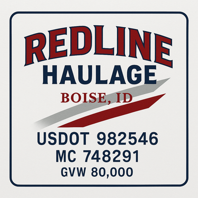 Trucking, Logistics, Transport Inspired Truck Door Lettering Decal Sticker Signs For Style & Compliance With USDOT, MC, GVW Or Any Regulation Number Lines (Set of 2)