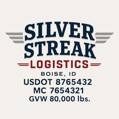 Trucking, Logistics, Transport Inspired Truck Door Lettering Decal Sticker Signs For Style & Compliance With USDOT, MC, GVW Or Any Regulation Number Lines (Set of 2)