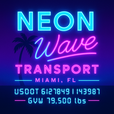 Trucking, Logistics, Transport Inspired Truck Door Lettering Decal Sticker Signs For Style & Compliance With USDOT, MC, GVW Or Any Regulation Number Lines (Set of 2)