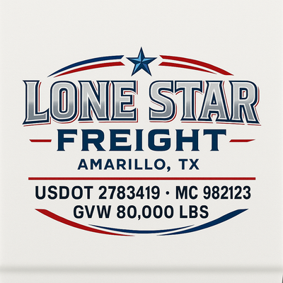 Trucking, Logistics, Transport Inspired Truck Door Lettering Decal Sticker Signs For Style & Compliance With USDOT, MC, GVW Or Any Regulation Number Lines (Set of 2)