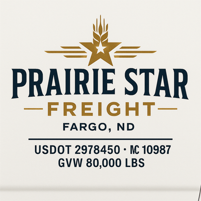 Trucking, Logistics, Transport Inspired Truck Door Lettering Decal Sticker Signs For Style & Compliance With USDOT, MC, GVW Or Any Regulation Number Lines (Set of 2)