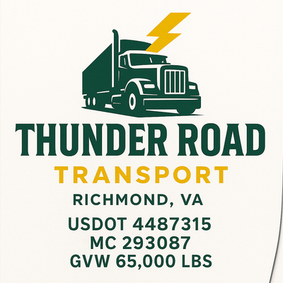 Trucking, Logistics, Transport Inspired Truck Door Lettering Decal Sticker Signs For Style & Compliance With USDOT, MC, GVW Or Any Regulation Number Lines (Set of 2)