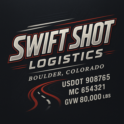 Trucking, Logistics, Transport Inspired Truck Door Lettering Decal Sticker Signs For Style & Compliance With USDOT, MC, GVW Or Any Regulation Number Lines (Set of 2)
