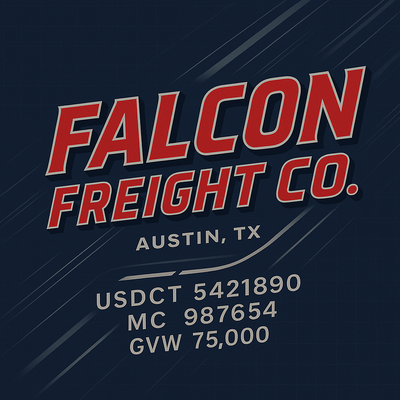 Trucking, Logistics, Transport Inspired Truck Door Lettering Decal Sticker Signs For Style & Compliance With USDOT, MC, GVW Or Any Regulation Number Lines (Set of 2)