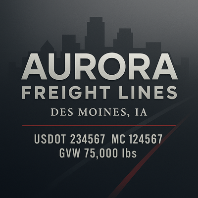 Trucking, Logistics, Transport Inspired Truck Door Lettering Decal Sticker Signs For Style & Compliance With USDOT, MC, GVW Or Any Regulation Number Lines (Set of 2)