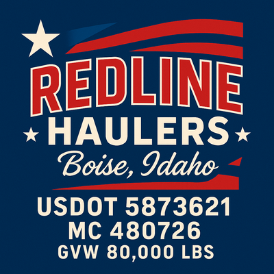Trucking, Logistics, Transport Inspired Truck Door Lettering Decal Sticker Signs For Style & Compliance With USDOT, MC, GVW Or Any Regulation Number Lines (Set of 2)