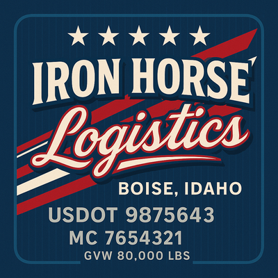 Trucking, Logistics, Transport Inspired Truck Door Lettering Decal Sticker Signs For Style & Compliance With USDOT, MC, GVW Or Any Regulation Number Lines (Set of 2)