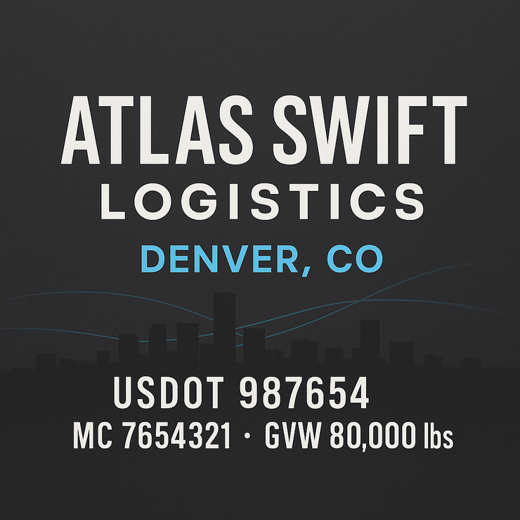 Trucking, Logistics, Transport Inspired Truck Door Lettering Decal Sticker Signs For Style & Compliance With USDOT, MC, GVW Or Any Regulation Number Lines (Set of 2)
