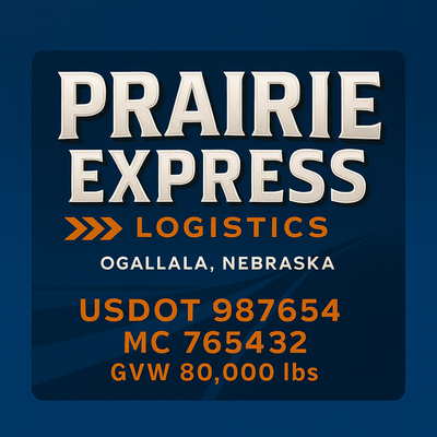 Trucking, Logistics, Transport Inspired Truck Door Lettering Decal Sticker Signs For Style & Compliance With USDOT, MC, GVW Or Any Regulation Number Lines (Set of 2)