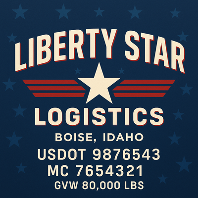 Trucking, Logistics, Transport Inspired Truck Door Lettering Decal Sticker Signs For Style & Compliance With USDOT, MC, GVW Or Any Regulation Number Lines (Set of 2)