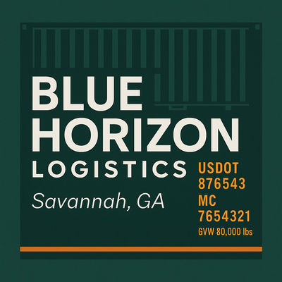 Trucking, Logistics, Transport Inspired Truck Door Lettering Decal Sticker Signs For Style & Compliance With USDOT, MC, GVW Or Any Regulation Number Lines (Set of 2)
