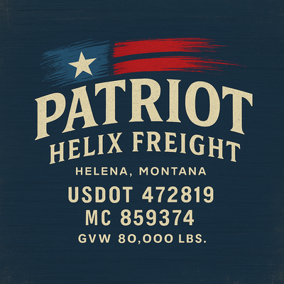 Trucking, Logistics, Transport Inspired Truck Door Lettering Decal Sticker Signs For Style & Compliance With USDOT, MC, GVW Or Any Regulation Number Lines (Set of 2)