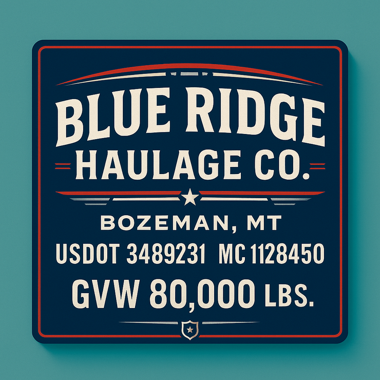 Trucking, Logistics, Transport Inspired Truck Door Lettering Decal Sticker Signs For Style & Compliance With USDOT, MC, GVW Or Any Regulation Number Lines (Set of 2)
