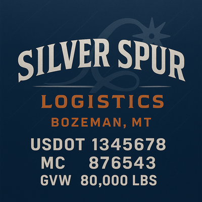 Trucking, Logistics, Transport Inspired Truck Door Lettering Decal Sticker Signs For Style & Compliance With USDOT, MC, GVW Or Any Regulation Number Lines (Set of 2)