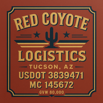 Trucking, Logistics, Transport Inspired Truck Door Lettering Decal Sticker Signs For Style & Compliance With USDOT, MC, GVW Or Any Regulation Number Lines (Set of 2)