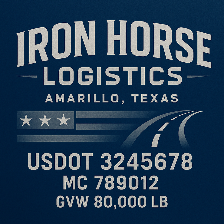Trucking, Logistics, Transport Inspired Truck Door Lettering Decal Sticker Signs For Style & Compliance With USDOT, MC, GVW Or Any Regulation Number Lines (Set of 2)
