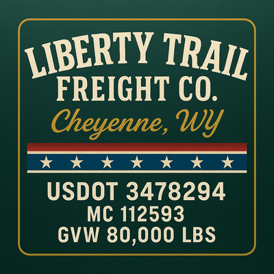 Trucking, Logistics, Transport Inspired Truck Door Lettering Decal Sticker Signs For Style & Compliance With USDOT, MC, GVW Or Any Regulation Number Lines (Set of 2)