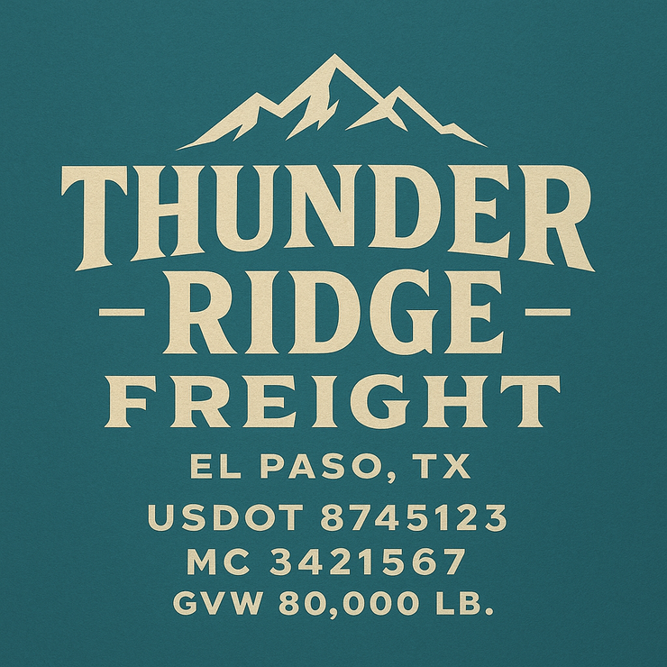 Trucking, Logistics, Transport Inspired Truck Door Lettering Decal Sticker Signs For Style & Compliance With USDOT, MC, GVW Or Any Regulation Number Lines (Set of 2)