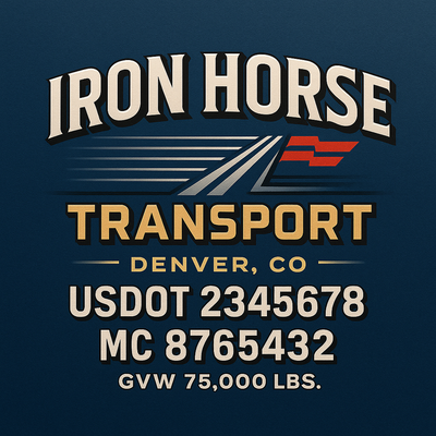 Trucking, Logistics, Transport Inspired Truck Door Lettering Decal Sticker Signs For Style & Compliance With USDOT, MC, GVW Or Any Regulation Number Lines (Set of 2)