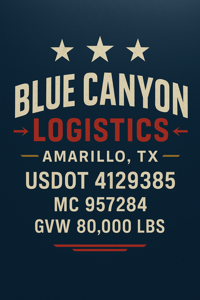 Trucking, Logistics, Transport Inspired Truck Door Lettering Decal Sticker Signs For Style & Compliance With USDOT, MC, GVW Or Any Regulation Number Lines (Set of 2)