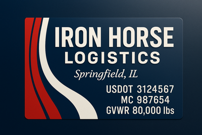 Trucking, Logistics, Transport Inspired Truck Door Lettering Decal Sticker Signs For Style & Compliance With USDOT, MC, GVW Or Any Regulation Number Lines (Set of 2)