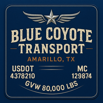 Trucking, Logistics, Transport Inspired Truck Door Lettering Decal Sticker Signs For Style & Compliance With USDOT, MC, GVW Or Any Regulation Number Lines (Set of 2)